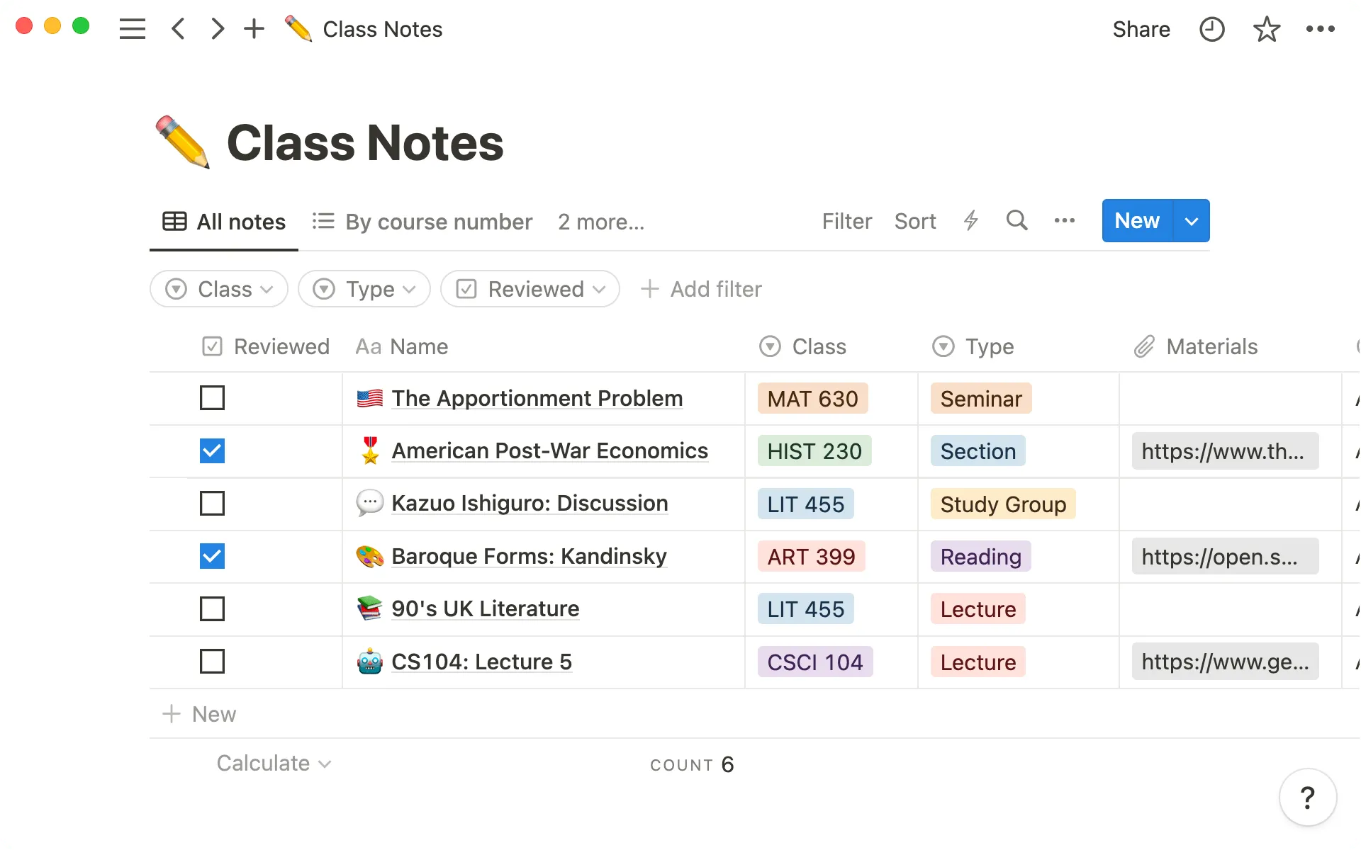 Dashboard Notion