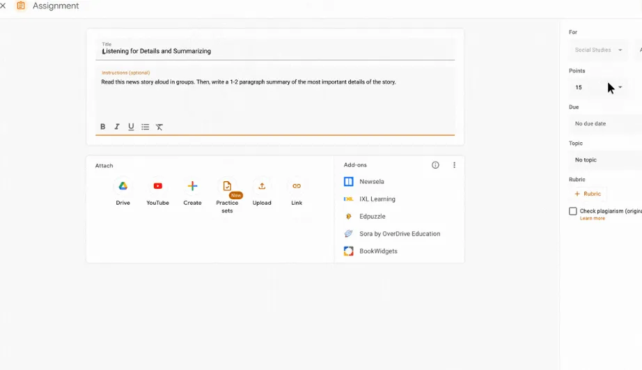 Usando o Google Classroom para criar e organizar tarefas