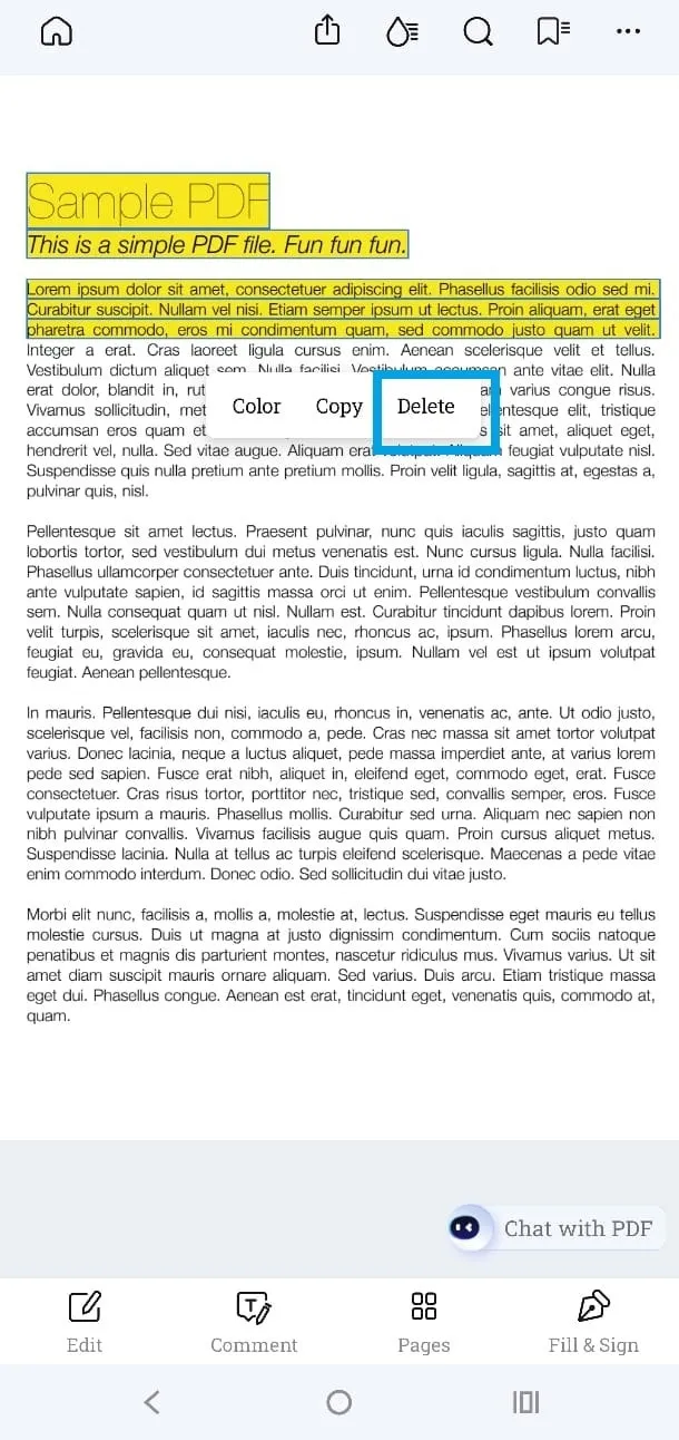 Markierter Text in PDFelement: So entfernen Sie Markierungen in PDF-Dateien