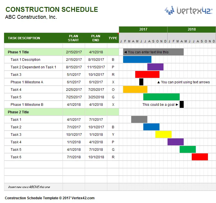 Modello di programma di costruzione Vertex42