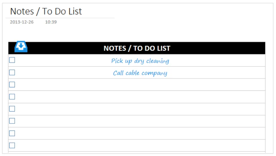 Modèle de liste à faire OneNote : OneNote Gem