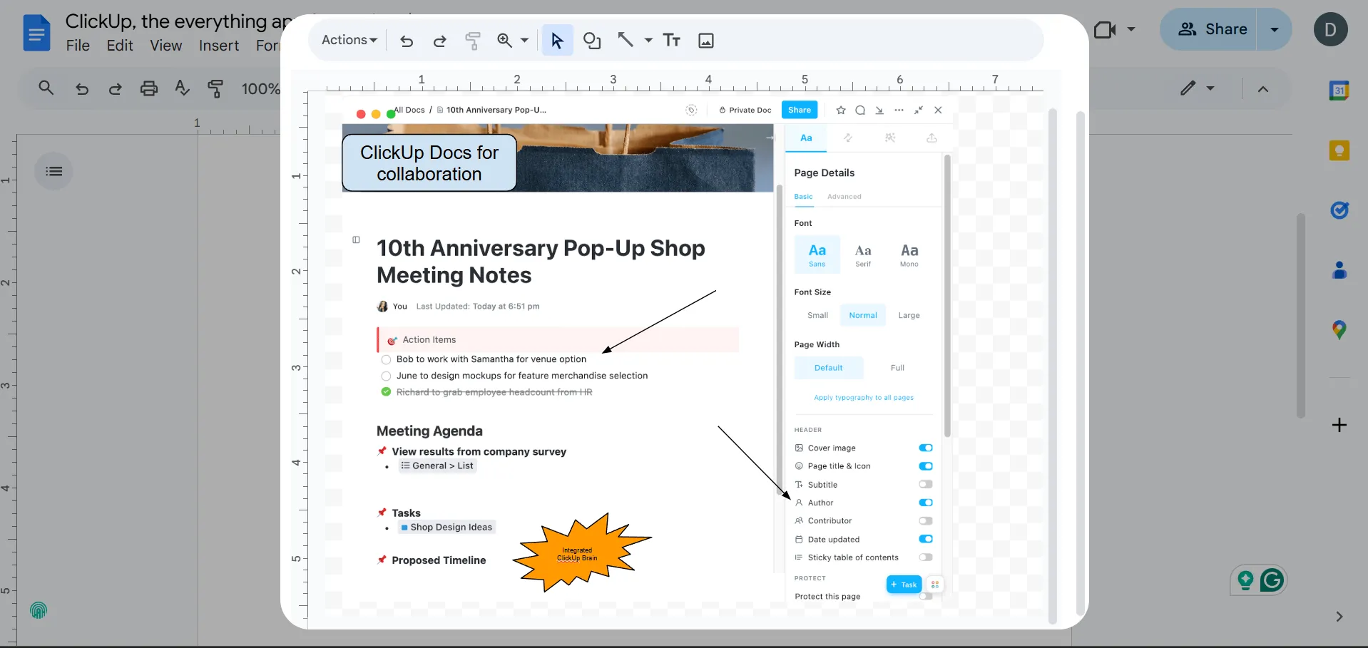 Annotate l'immagine con frecce, didascalie e forme