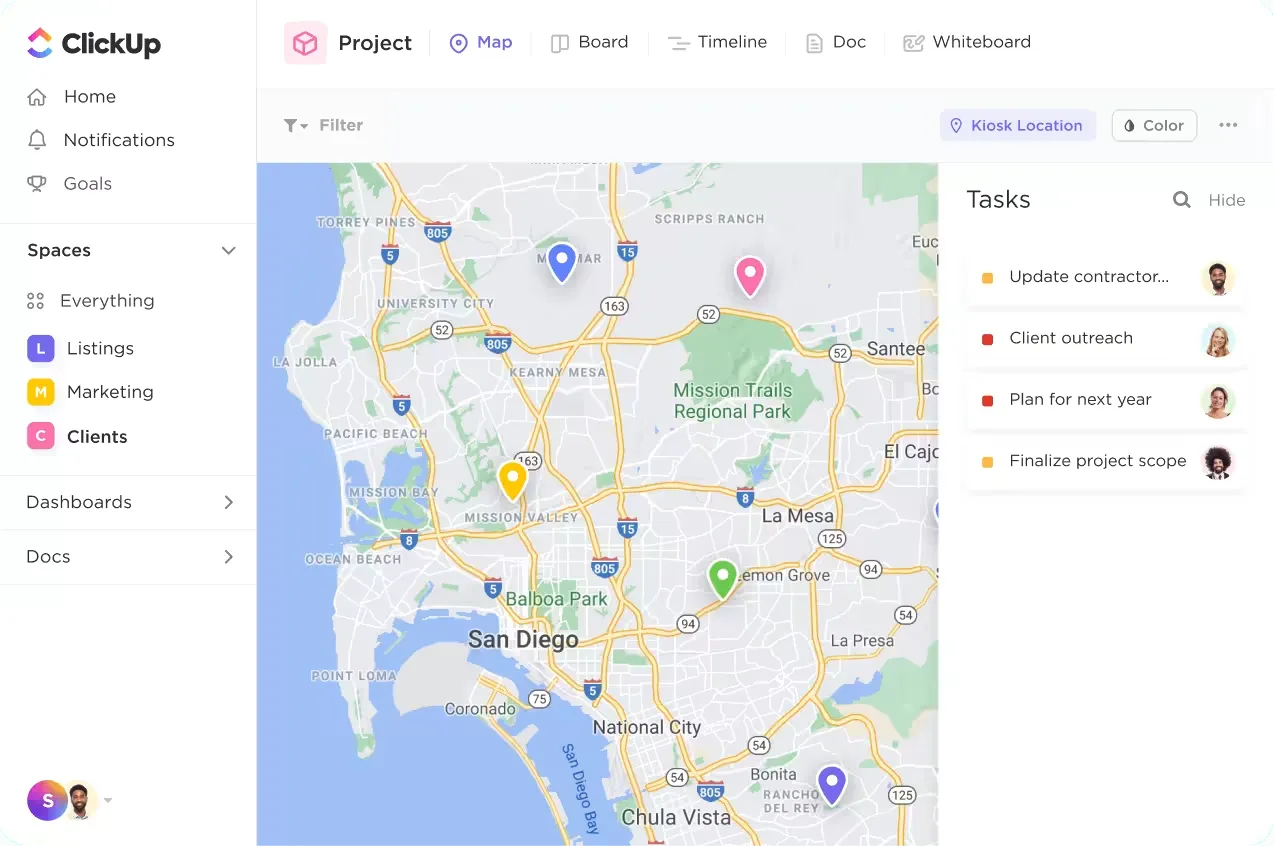 ClickUp através da gestão de tarefas