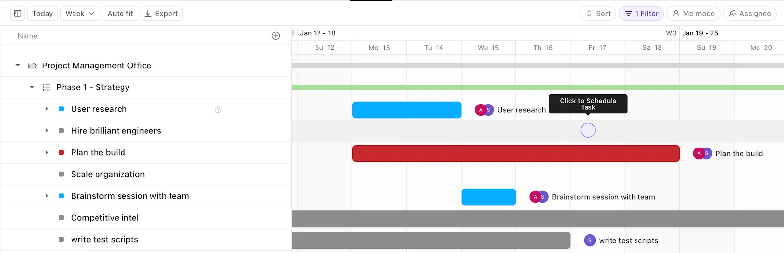 Ganttův diagram ClickUp: Přidejte podrobnosti pro malé i velké týmy
