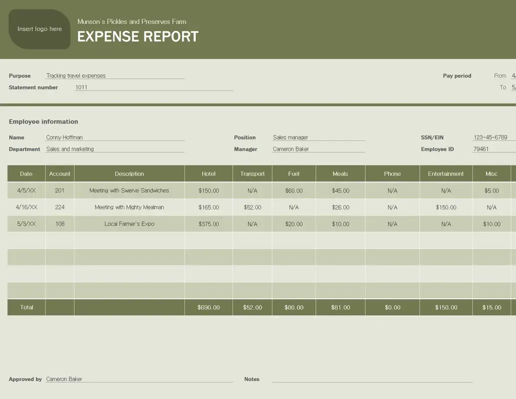 قالب تقرير النفقات في Excel من Microsoft: قوالب Excel للأعمال