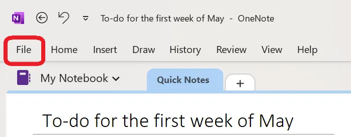 Fichier dans Microsoft OneNote