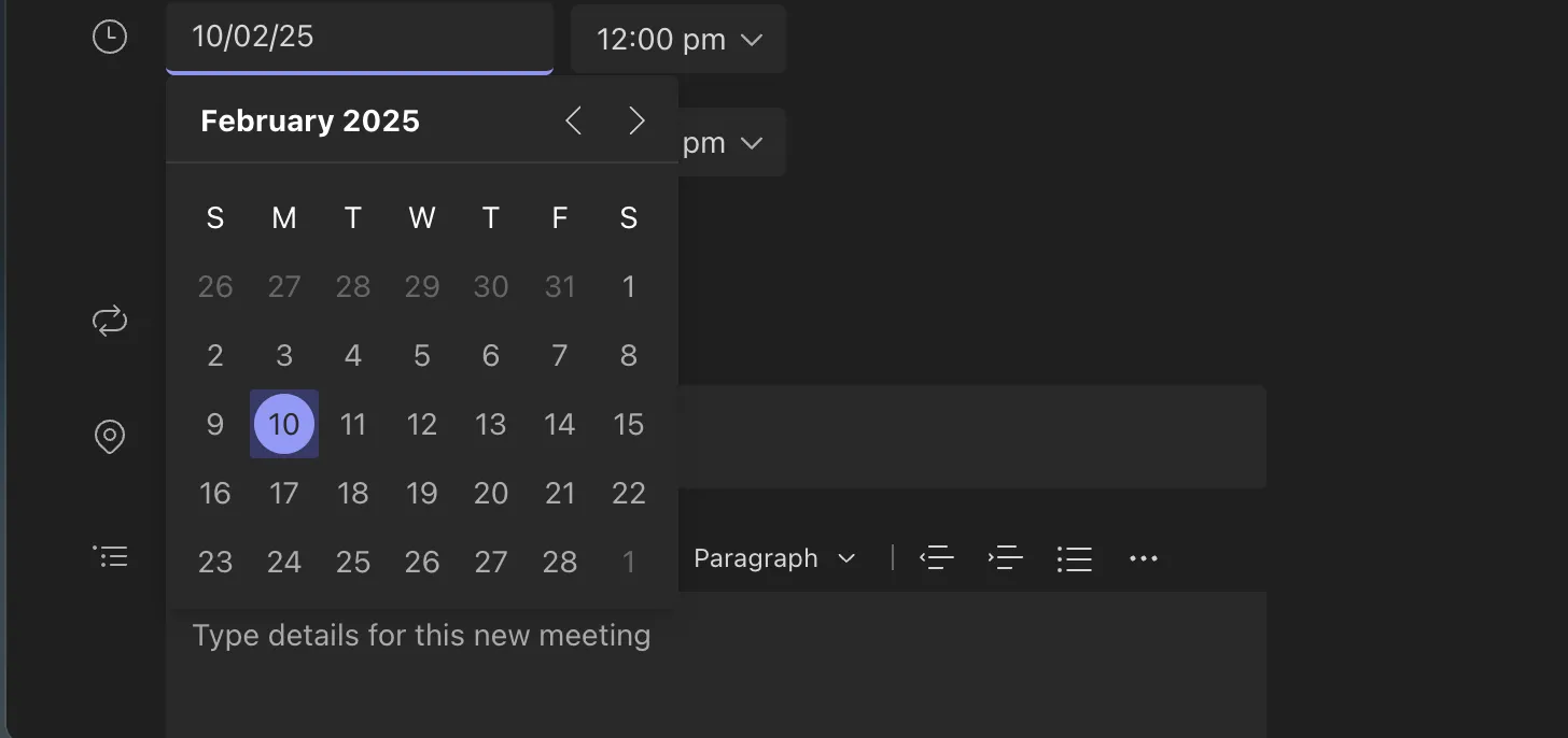 Naplánujte schůzku v aplikaci Microsoft Teams