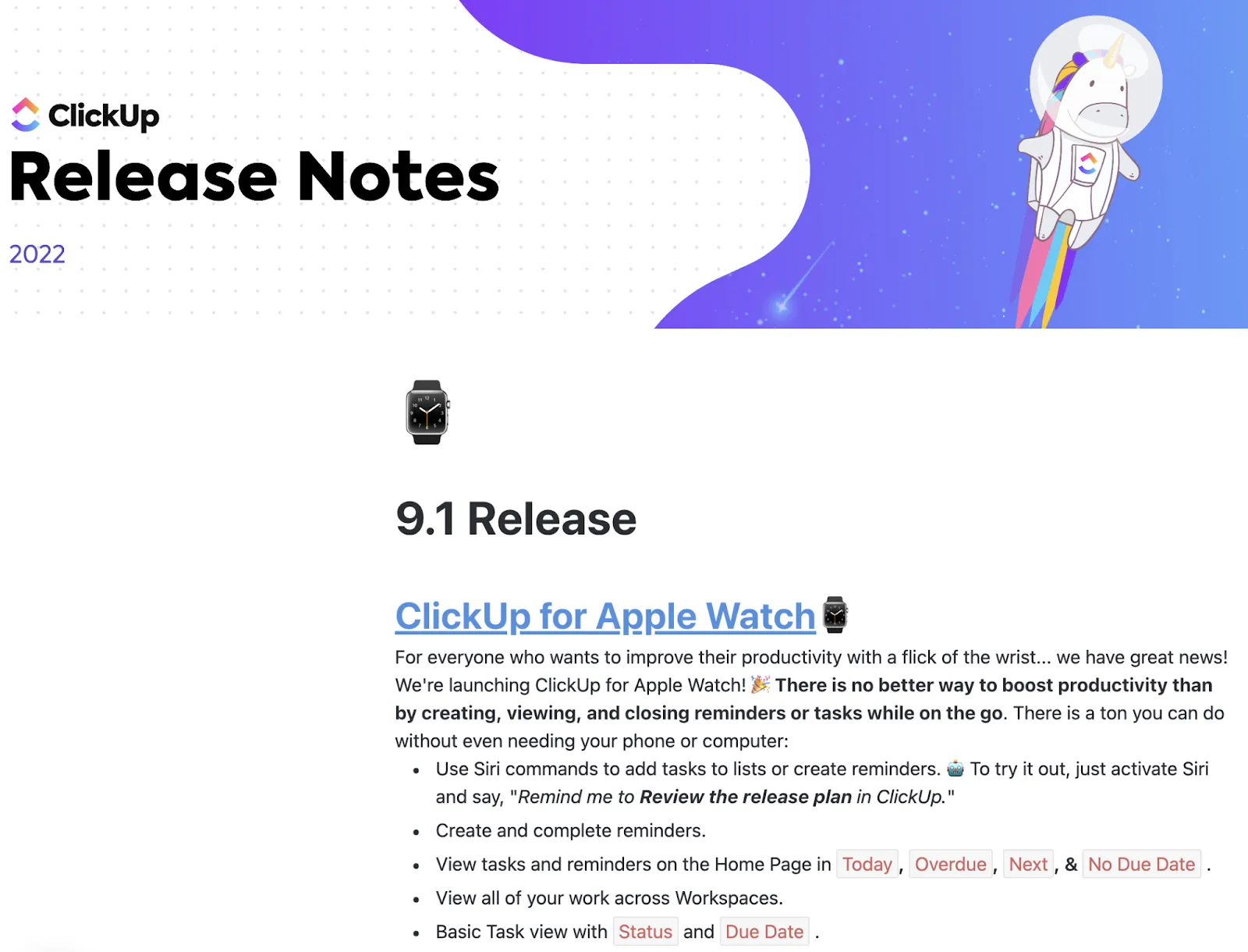 ClickUp-Release-Notes-Vorlage
