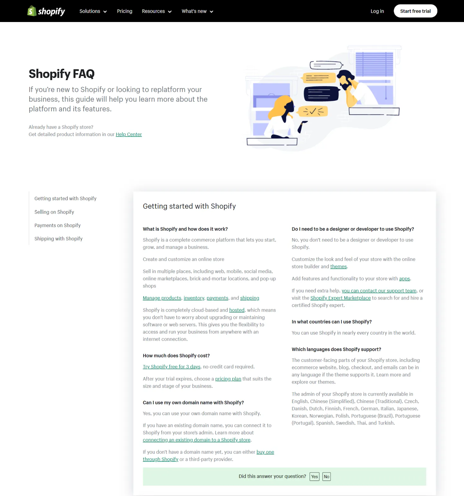 Shopify-FAQ-Bereich