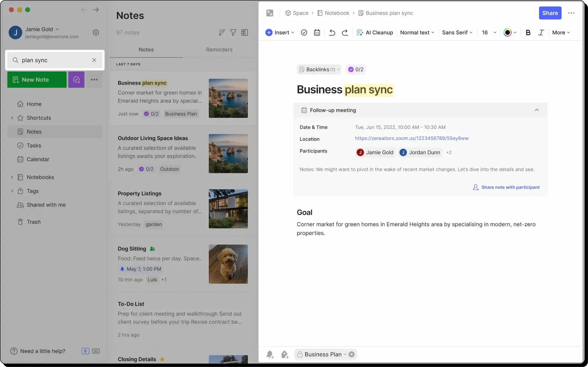 Le alternative ad Apple Notes includono Evernote Notes