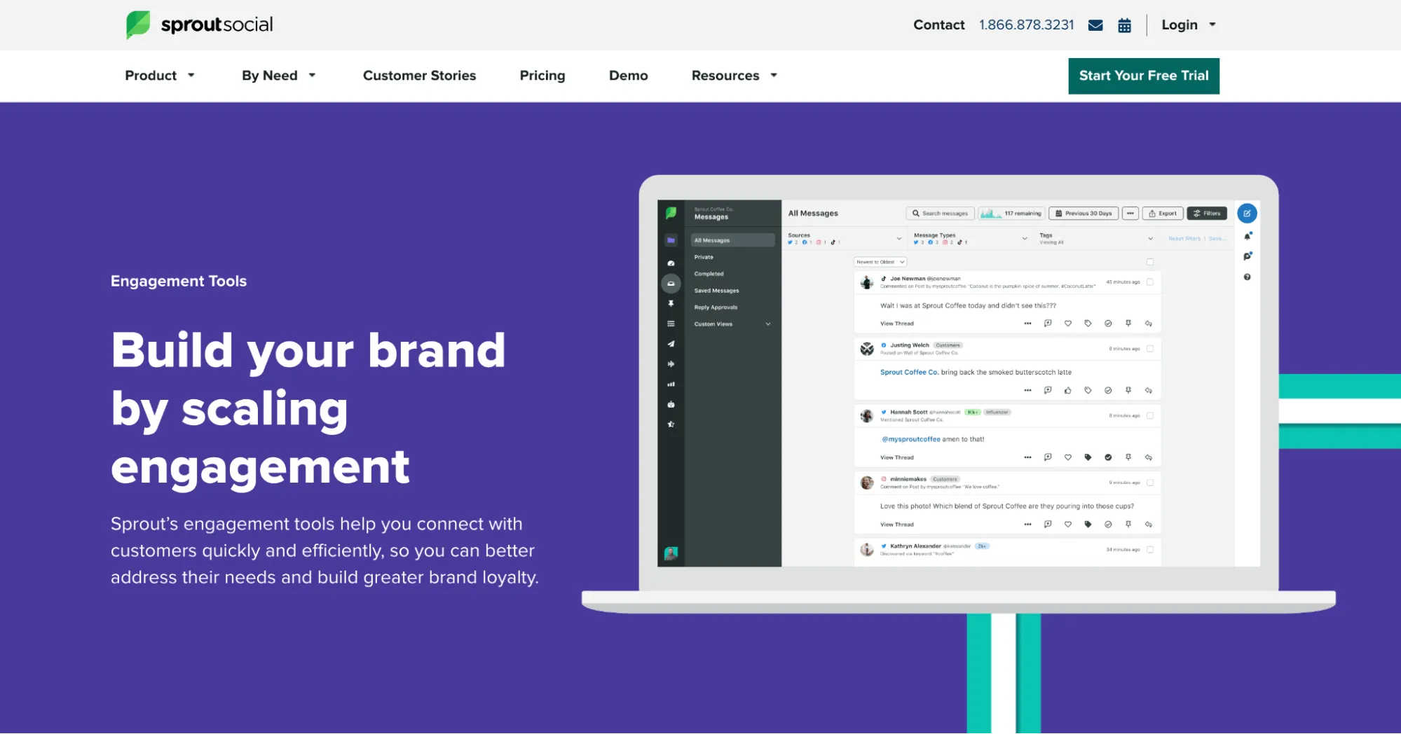 Homepage di Sprout Social