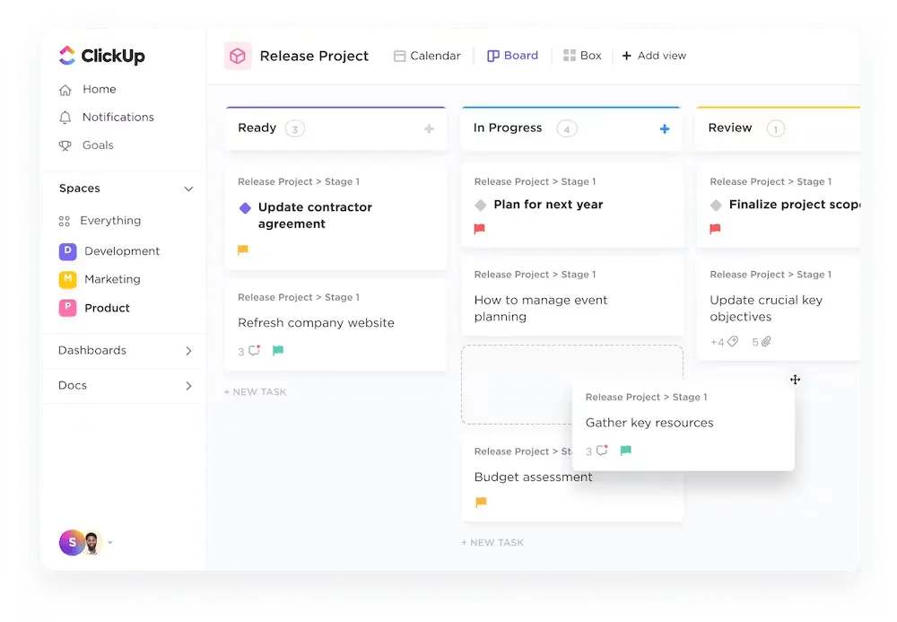 Лесно разпознавайте важните етапи сред другите задачи с ClickUp Milestones.