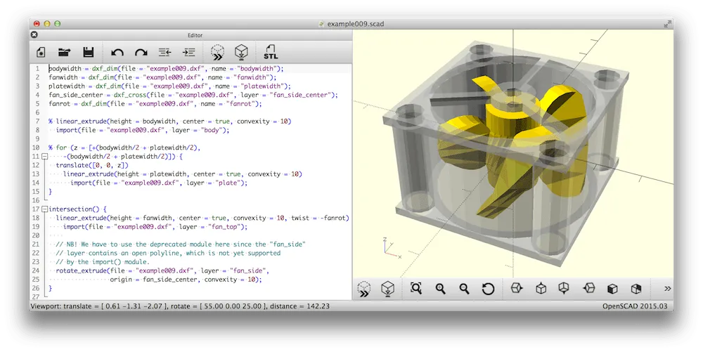 OpenSCAD-Benutzeroberfläche