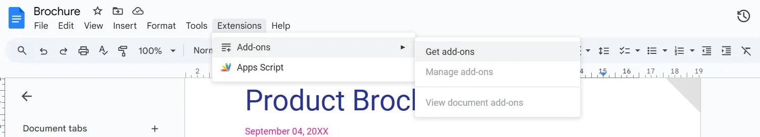 Pro pokročilé úpravy okrajů použijte doplňky Google Docs: Jak upravit okraje v Google Docs
