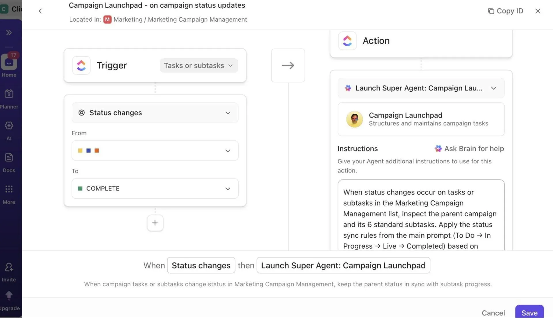 Campagna Launchpad Super Agent: flusso di lavoro di lancio in più passaggi basato sulla collaborazione tra più agenti