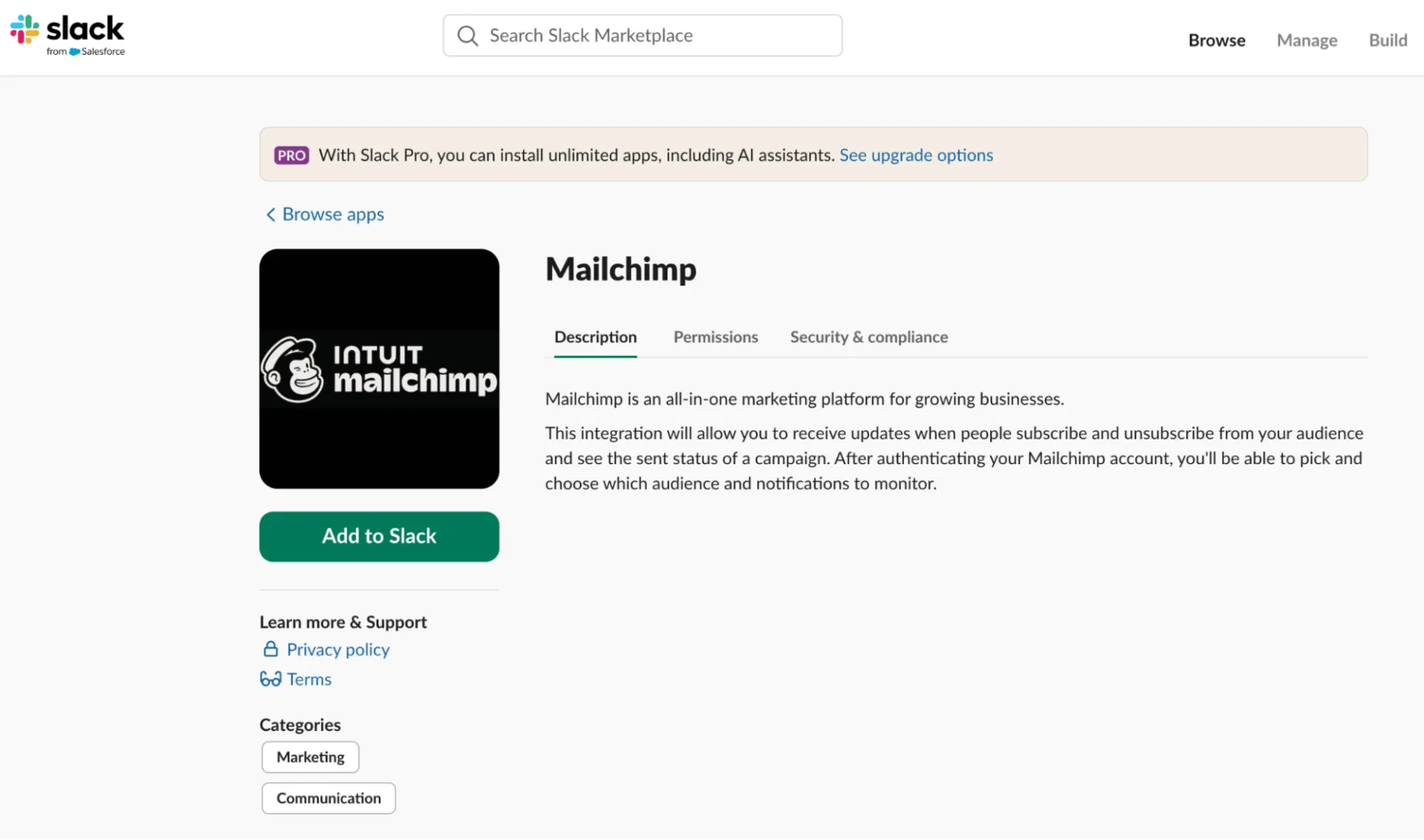 Mailchimp Slack Integration