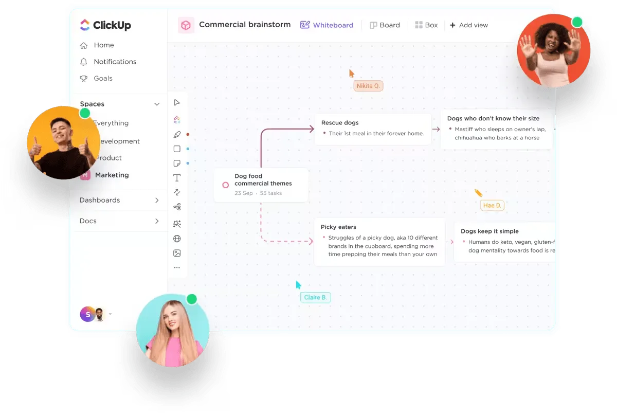 Whiteboards von ClickUp