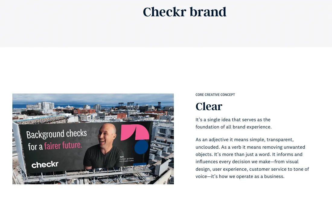 Beispiel für Markenrichtlinien von Checkr