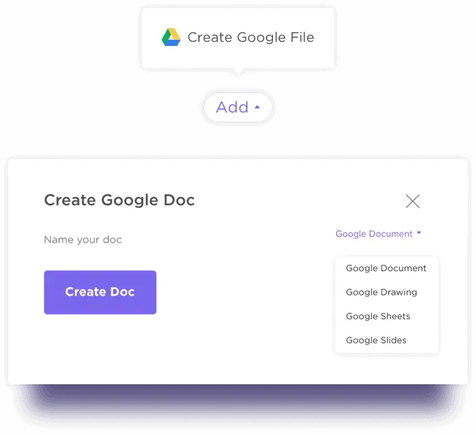 Integrazione tra ClickUp e Google Drive: connettiti senza chiavi API e senza bisogno di implementare il client MCP.