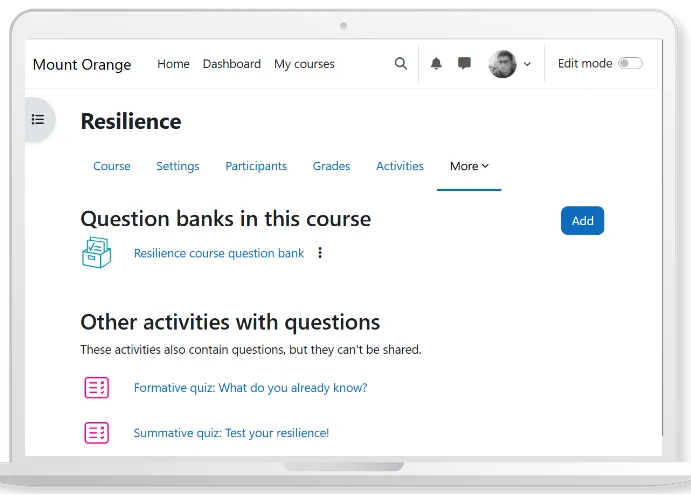 لوحة معلومات Moodle: LMS للشركات الصغيرة