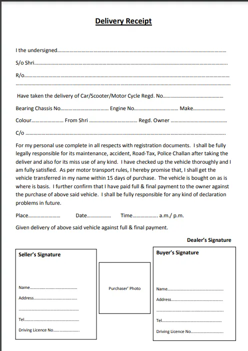 نموذج إيصال التسليم من Template.Net