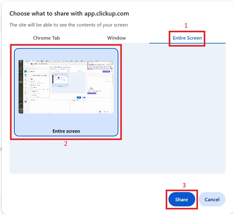 Registrazione su ClickUp: come acquisire uno screenshot a scorrimento in Chrome
