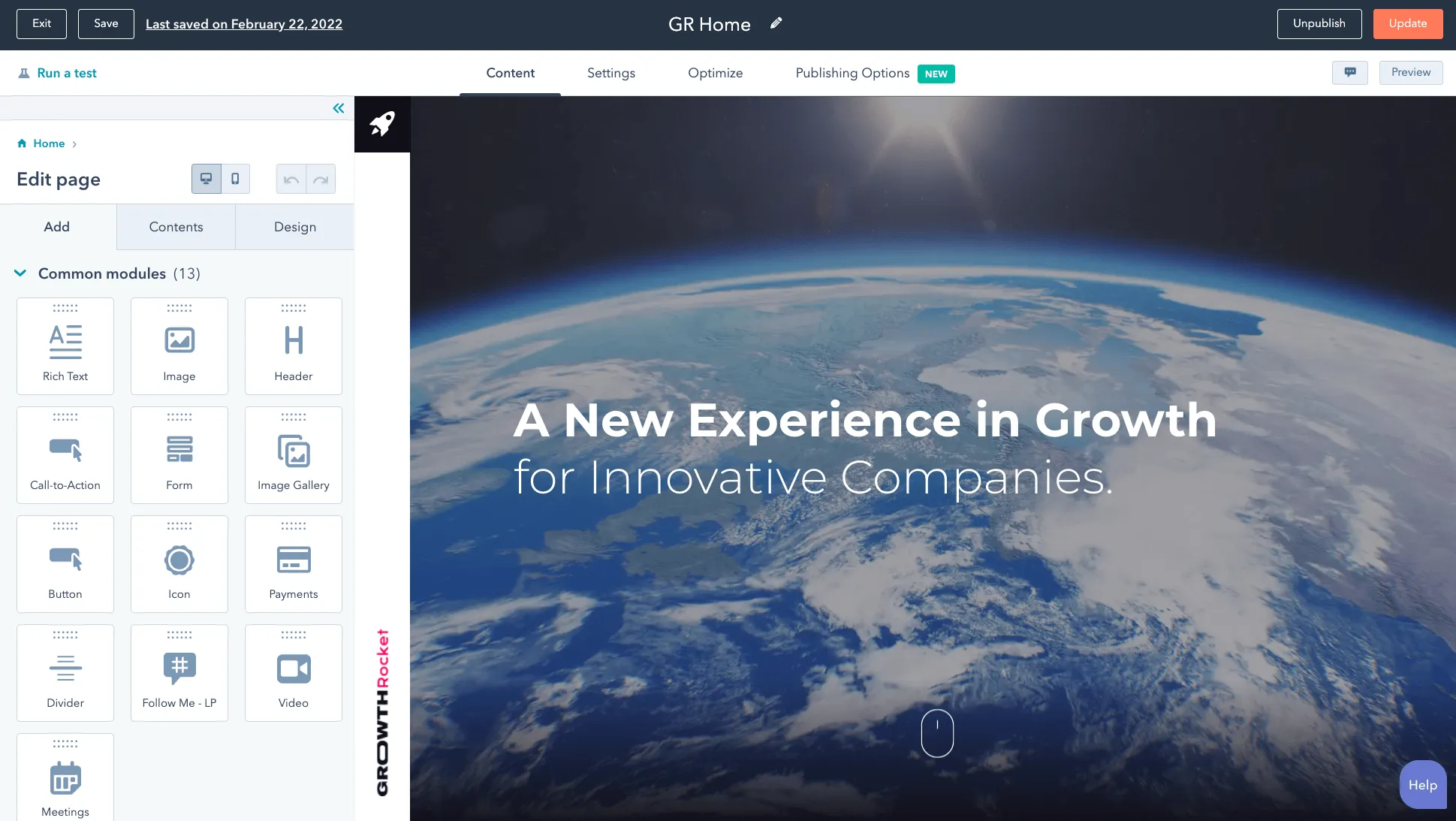 Hubspot CMS สำหรับการจัดการเนื้อหา