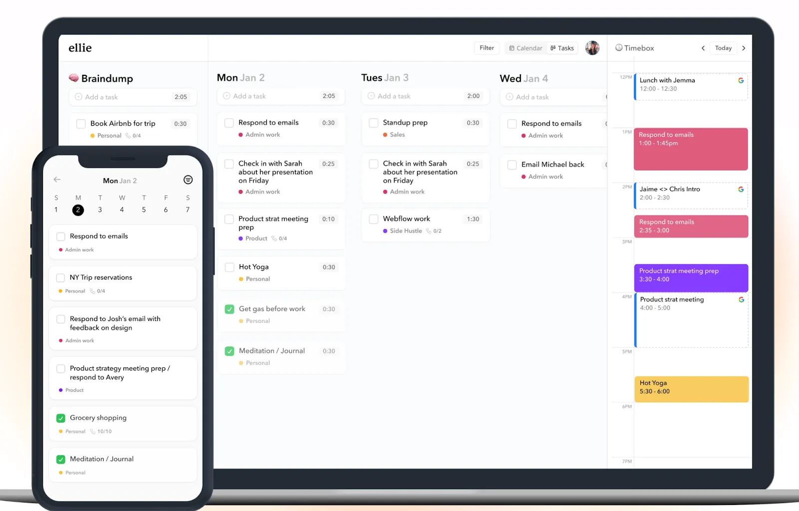 Ellie Planner (Tốt nhất cho việc lập kế hoạch đơn giản và trực quan) Ứng dụng lập kế hoạch thẩm mỹ