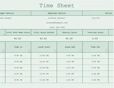 Mẫu bảng chấm công Microsoft Excel - Theo dõi thời gian trong Excel