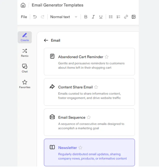 Générateur de newsletters Jasper IA