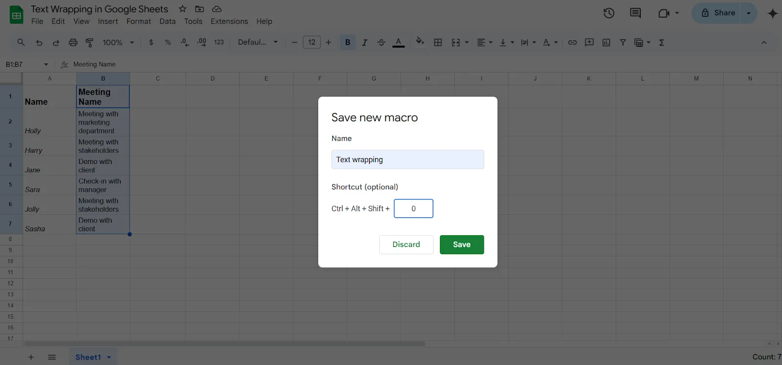 วิธีห่อข้อความใน Google Sheets วิธีที่ 2 ขั้นตอนที่ 8