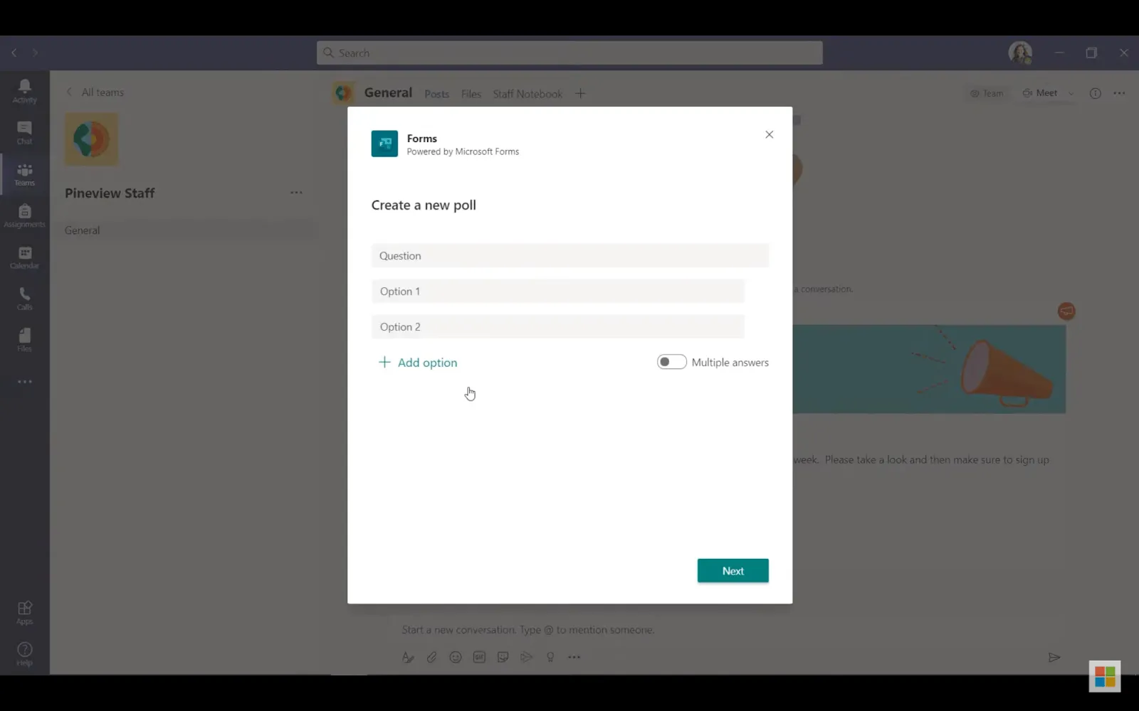Microsoft Teams: asynchrones Messaging