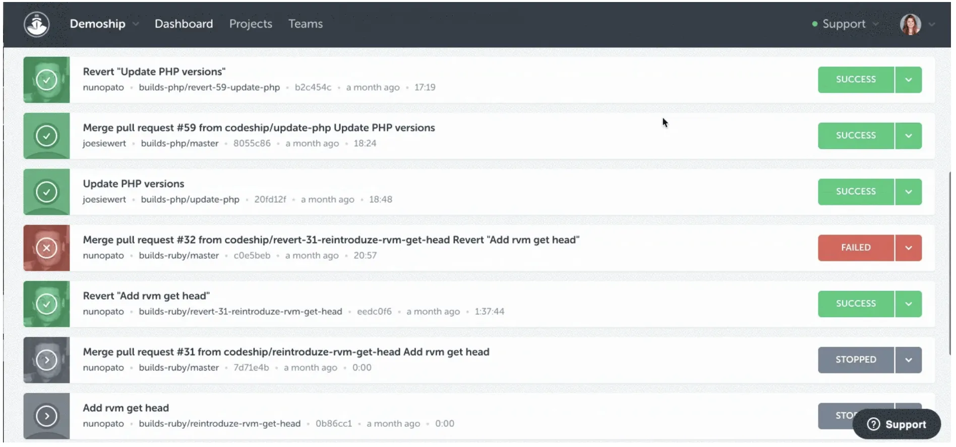 Codeship para implantação contínua