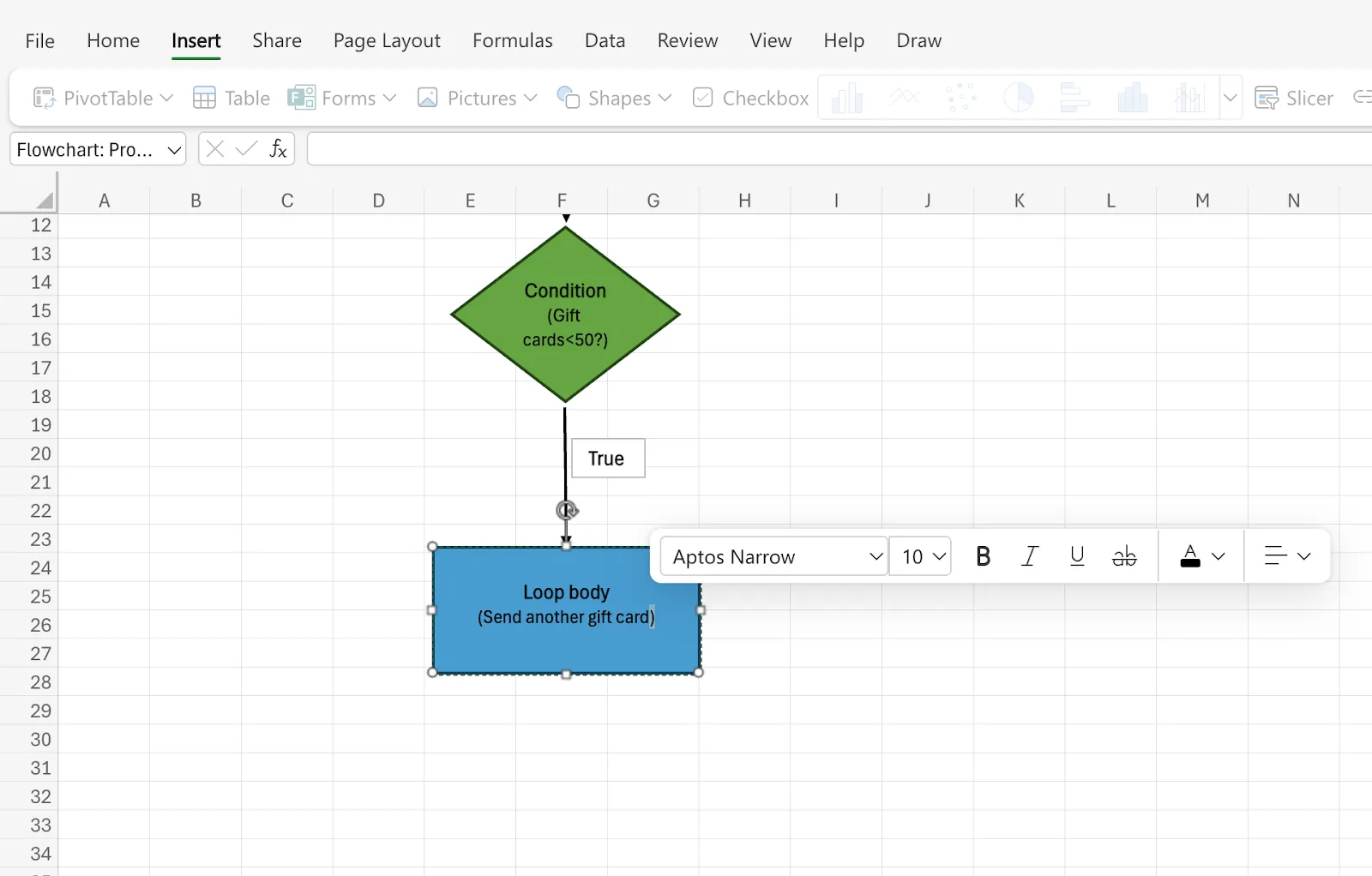 ลูปในตัวใน Excel