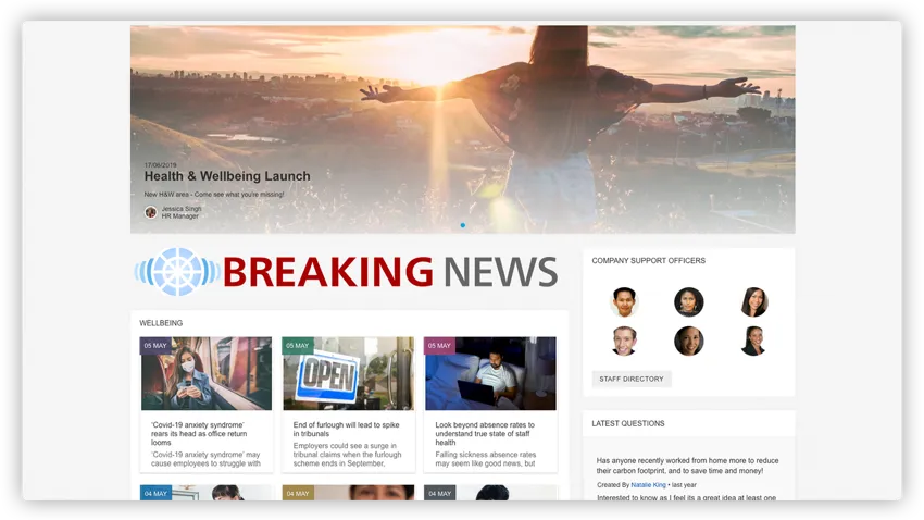 Aggiornamenti sulle novità aziendali: idee per i contenuti intranet