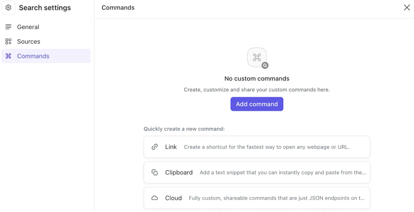 Busque documentos y archivos, y navegue por su panel con el centro de comandos de ClickUp.