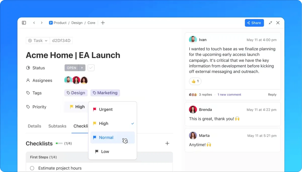 Tareas de ClickUp: cómo exportar una lista de SharePoint a Excel
