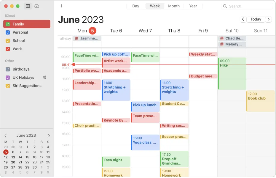 Calendario de iCloud
