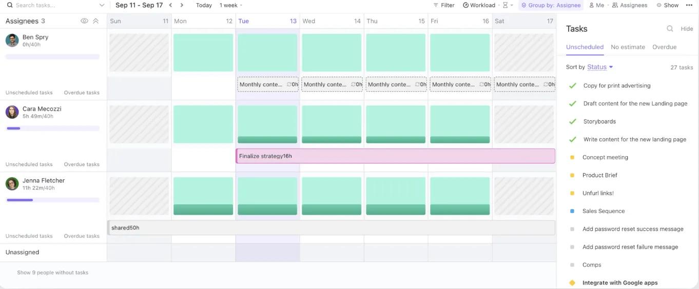 ClickUp Workload: LLM търсачка