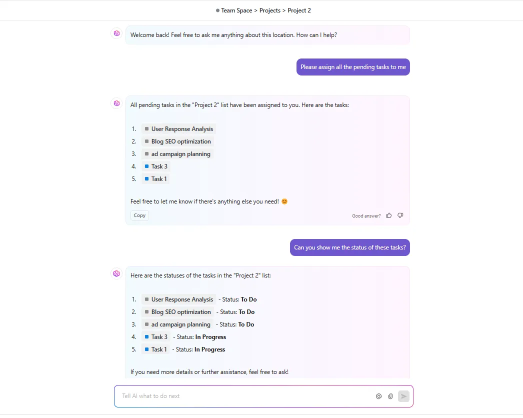 ClickUp Brain : ทางเลือกของ Mindomo