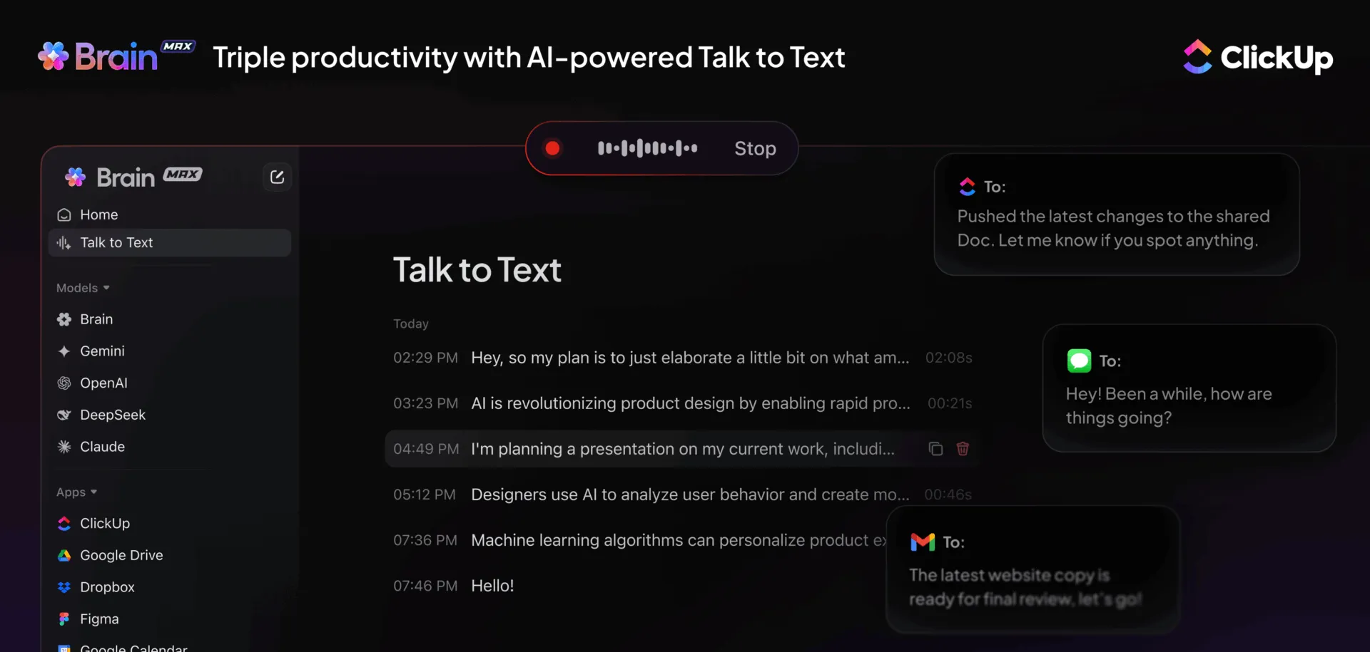 สร้างภาพและเพิ่มประสิทธิภาพทุกการตัดสินใจเพื่อผลตอบแทนด้วย ClickUp Brain MAX