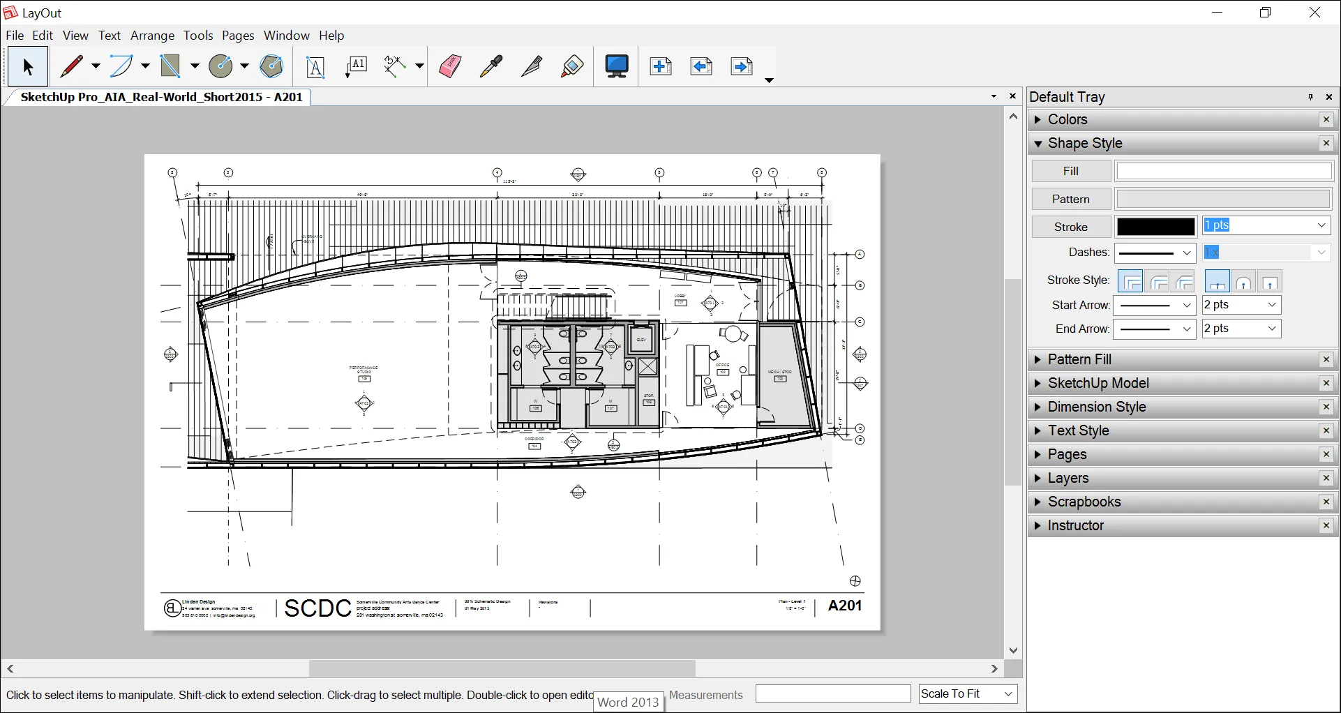 Die Layout-Oberfläche von SketchUp