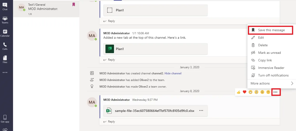 Entrümpeln Sie Ihren Teams-Workspace, indem Sie wichtige Korrespondenz in der Microsoft Teams-App mit Lesezeichen versehen.