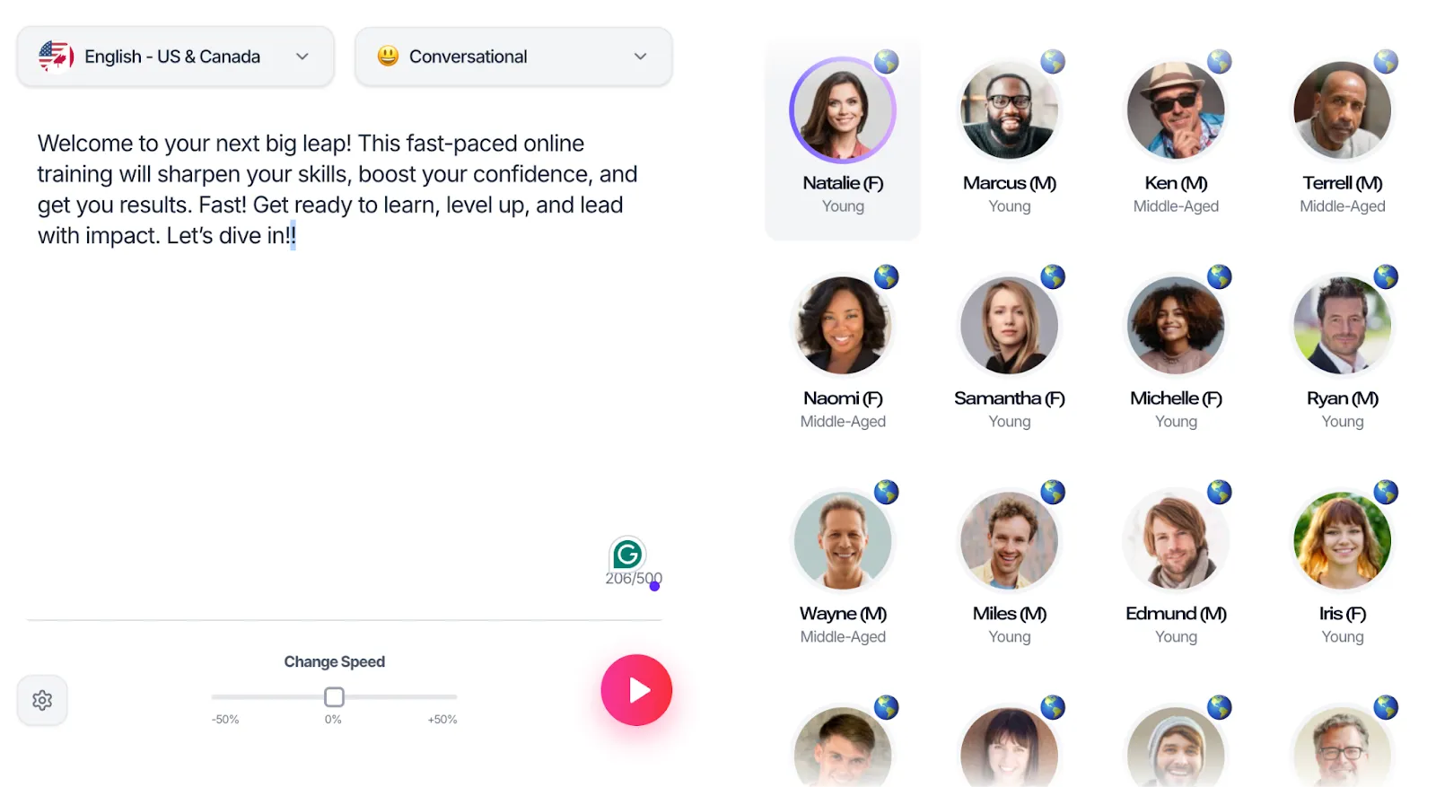 لوحة تحكم Murf AI: مطالبات Elevenlabs
