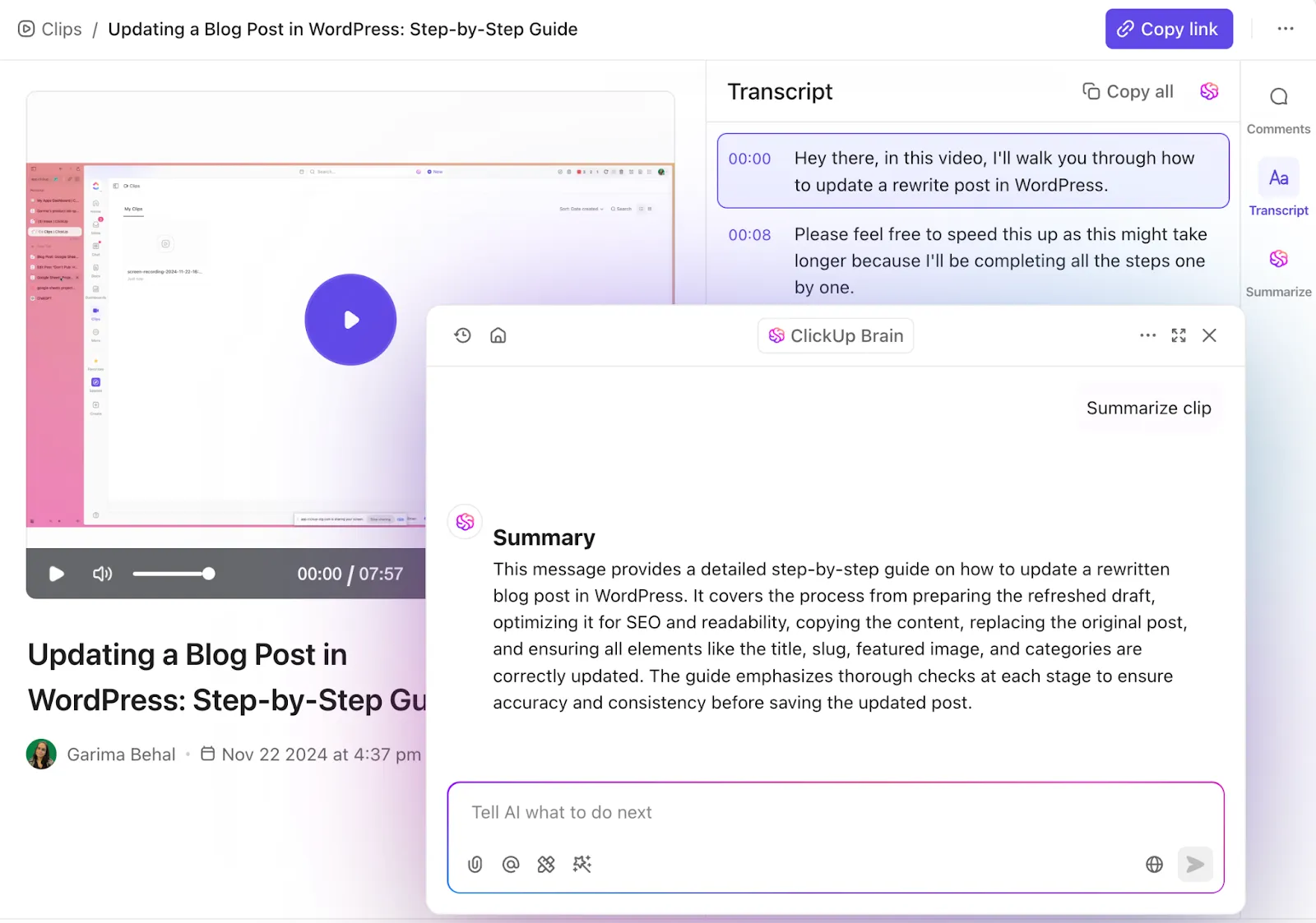ClickUp Brain: Wie Entwickler Pull Requests über verteilte Teams hinweg verwalten können