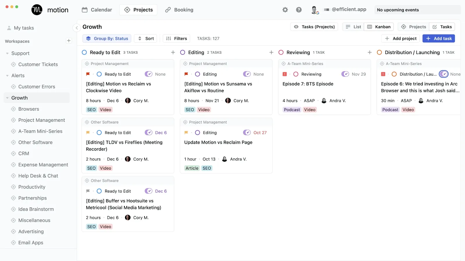 akiflow vs motion - Gestion de projet Motion