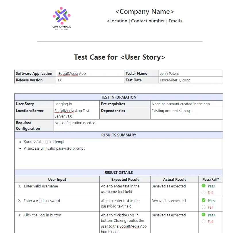ClickUp-Testfall-Vorlage