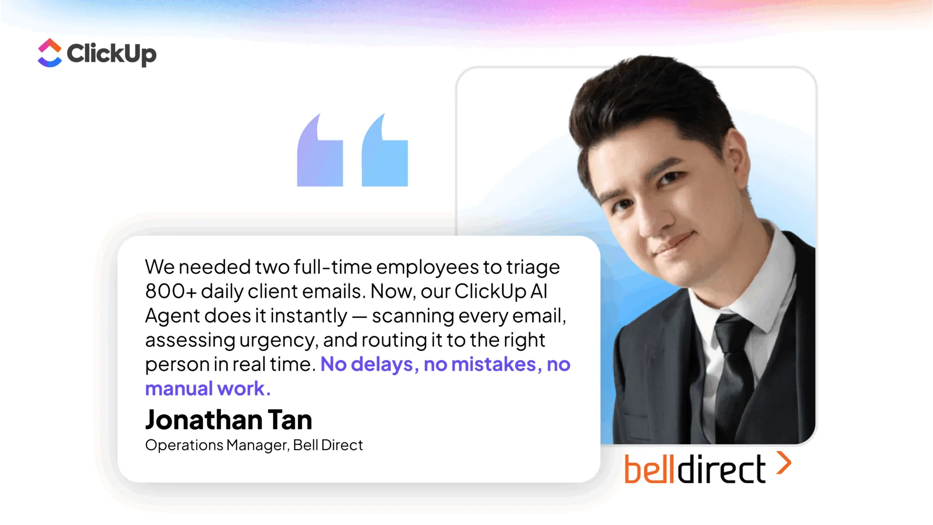 Testimonianza di Bell Direct: Ottieni il massimo da Claude con ClickUp AI
