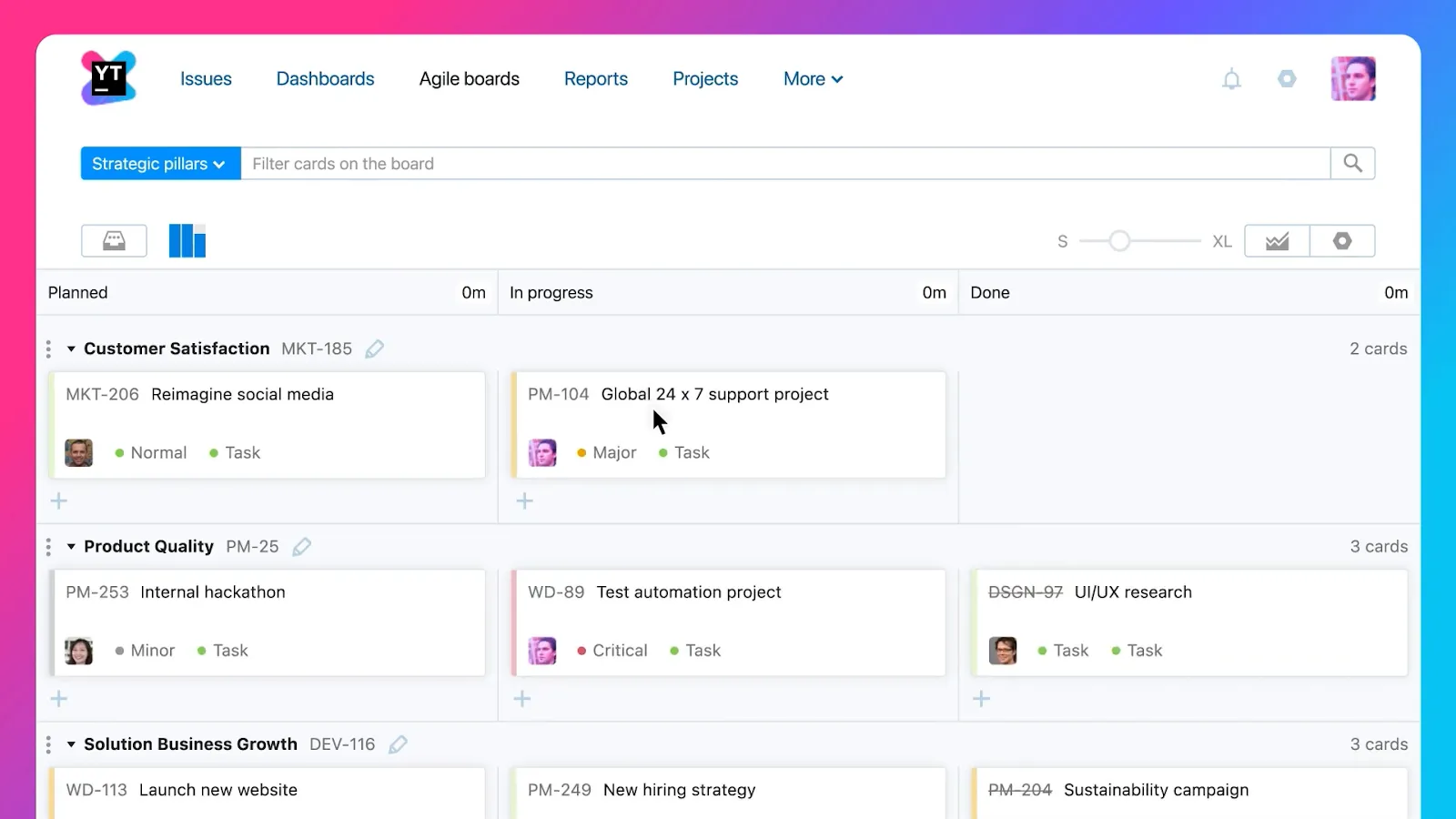 Agilní tabule YouTrack vs ClickUp