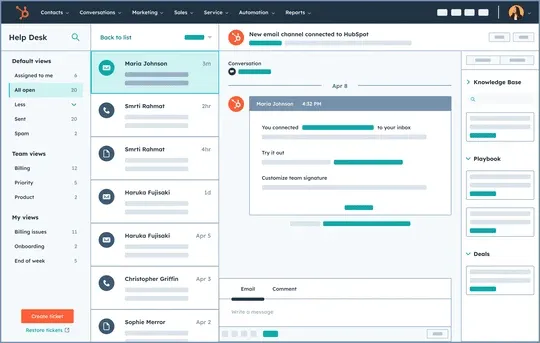 ซอฟต์แวร์การจัดการคำขอบริการของ HubSpot